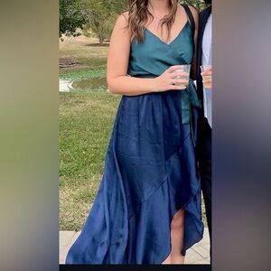 Vici Teal and Navy High Low Dress